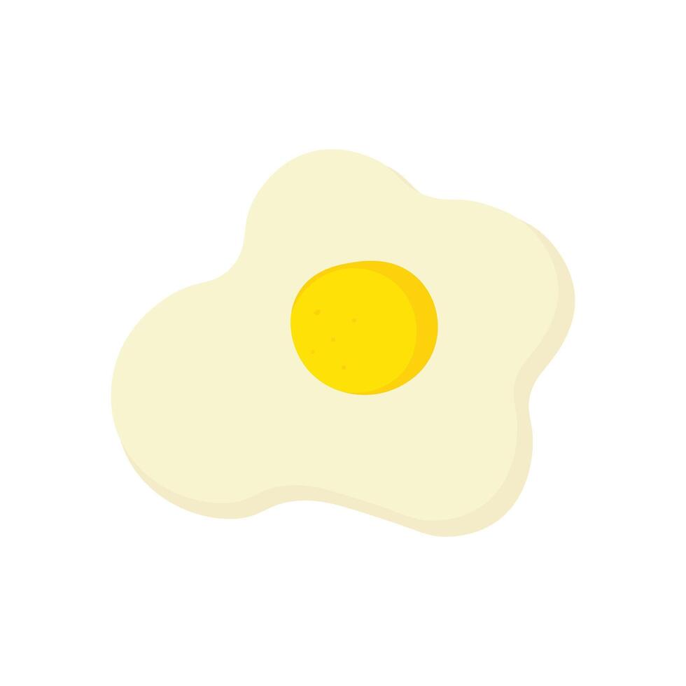 illustration of a fried egg with yellow yolk isolated on white background vector