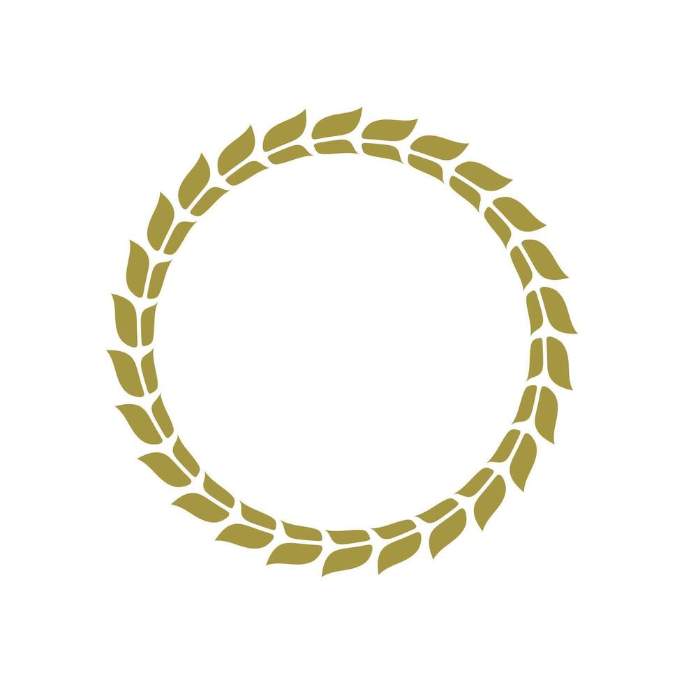 Floral Leaf Circle Laurel Frame. Classic Round Laurel Leaf Crest. vector