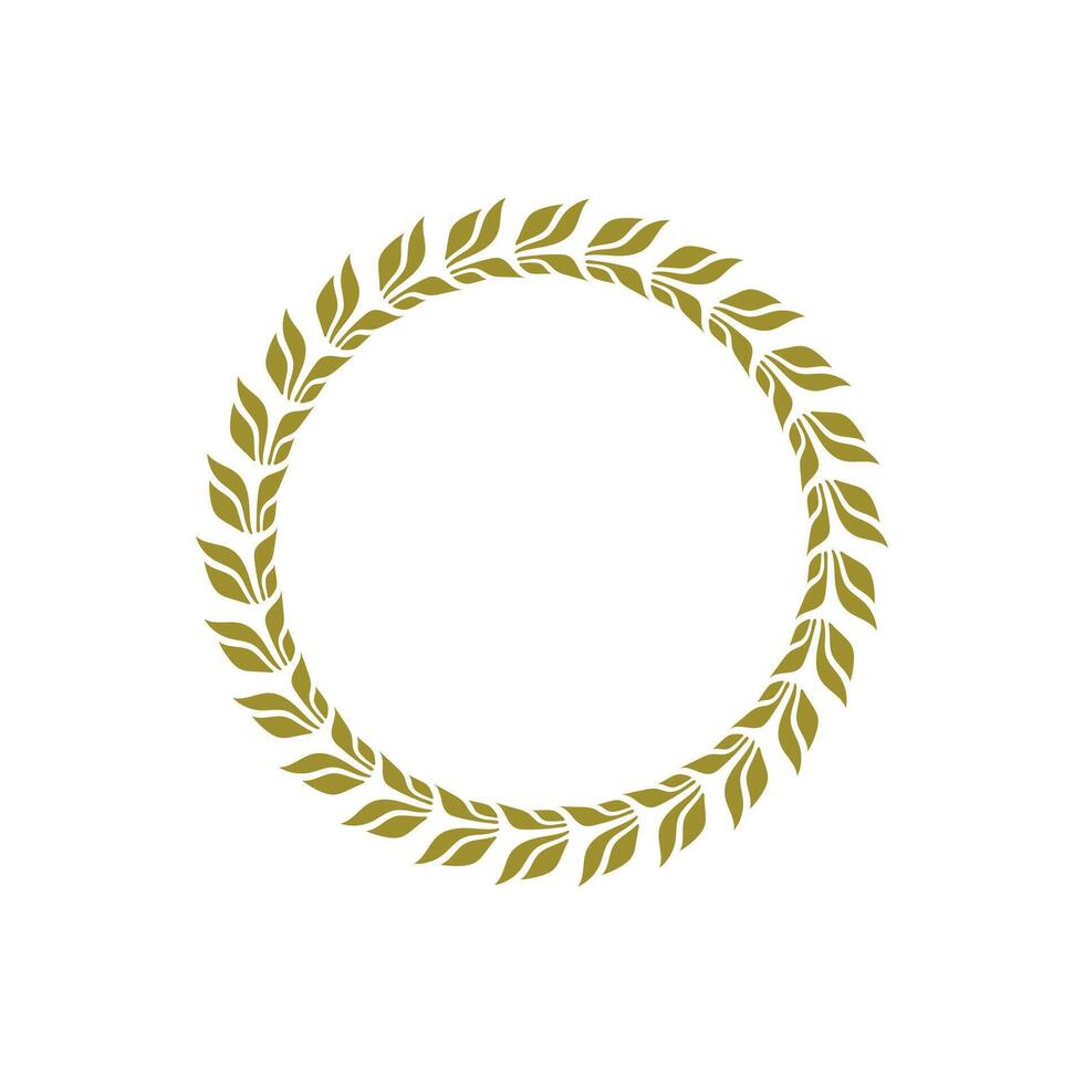 Elegant Circular Laurel Leaf Emblem for Premium Branding vector