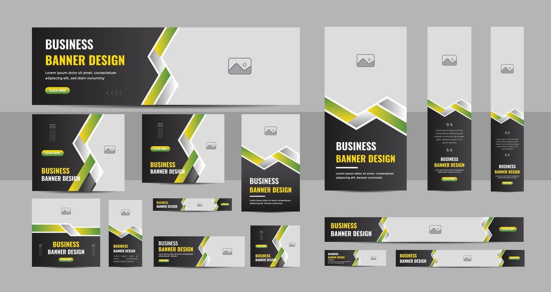 Creative web banner bundle design or Business web banner template set layout vector