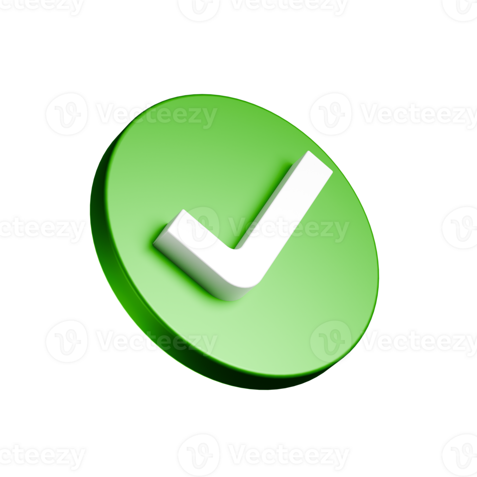 Checkmark icon 3D render png