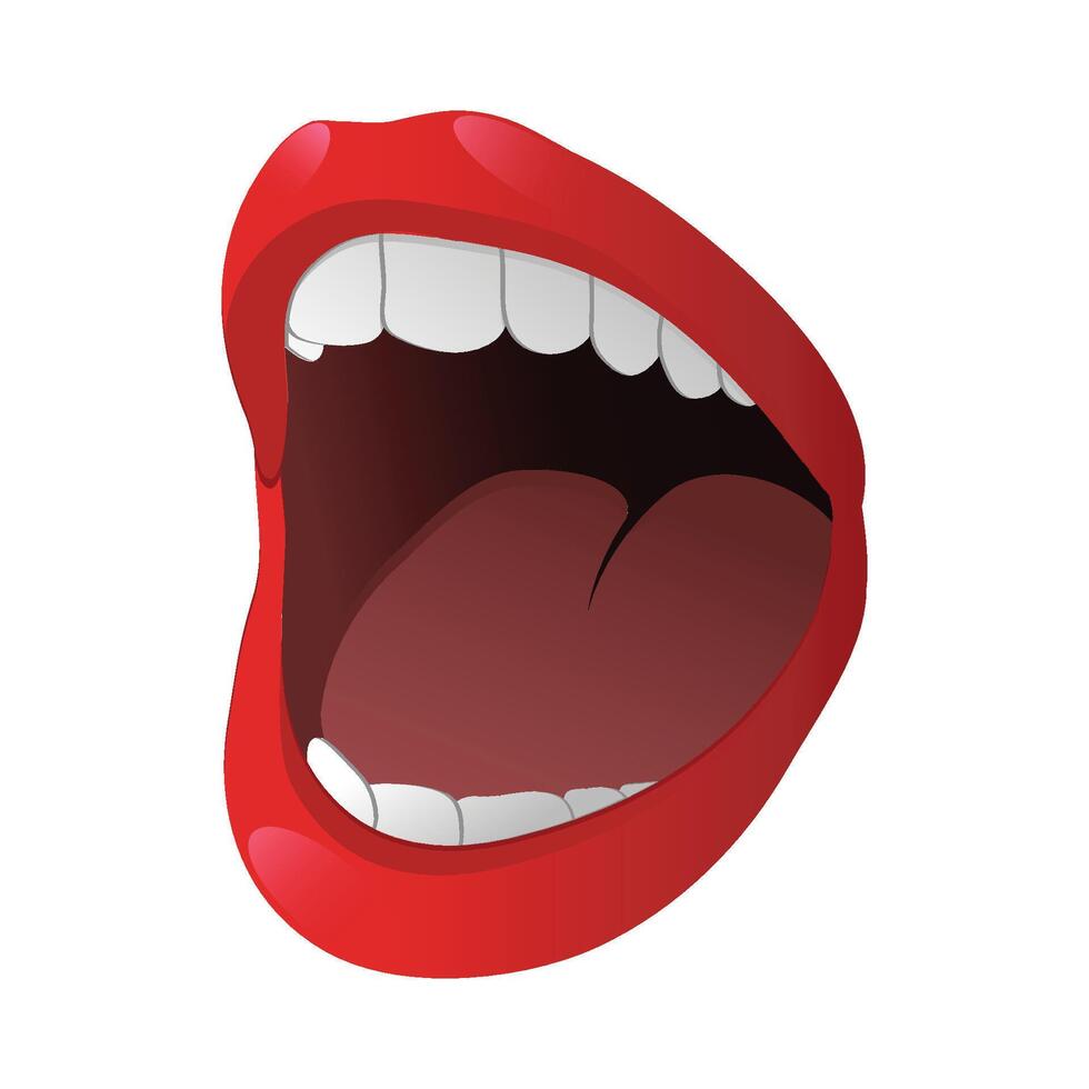 Woman Lip Open Stickers vector
