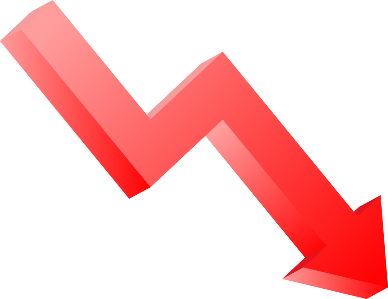 Red decrease arrow icon Finance Investment Clipart Illustration Icon Set png