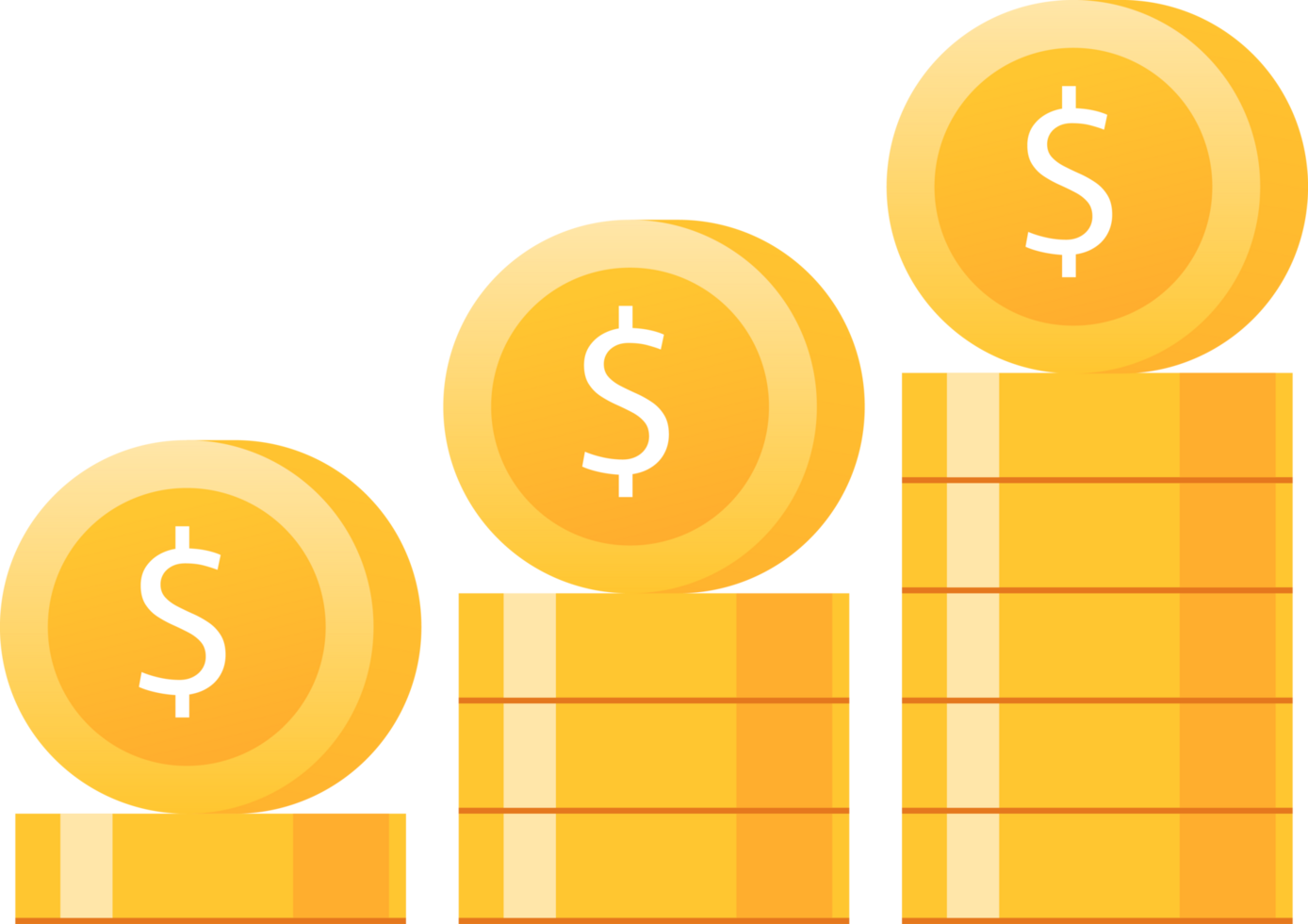 Money coin stack icon png