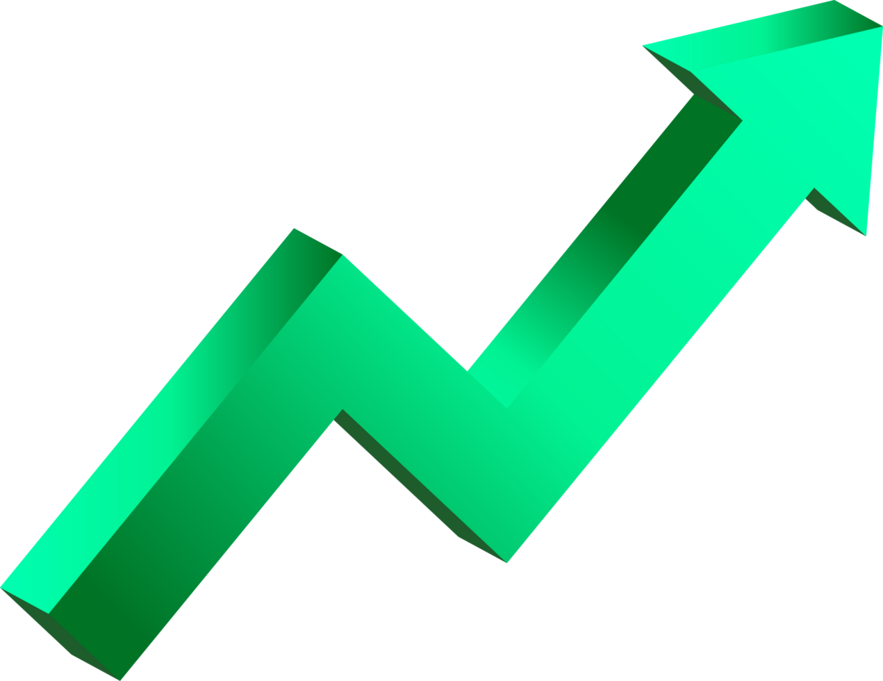 Green growth arrow icon png