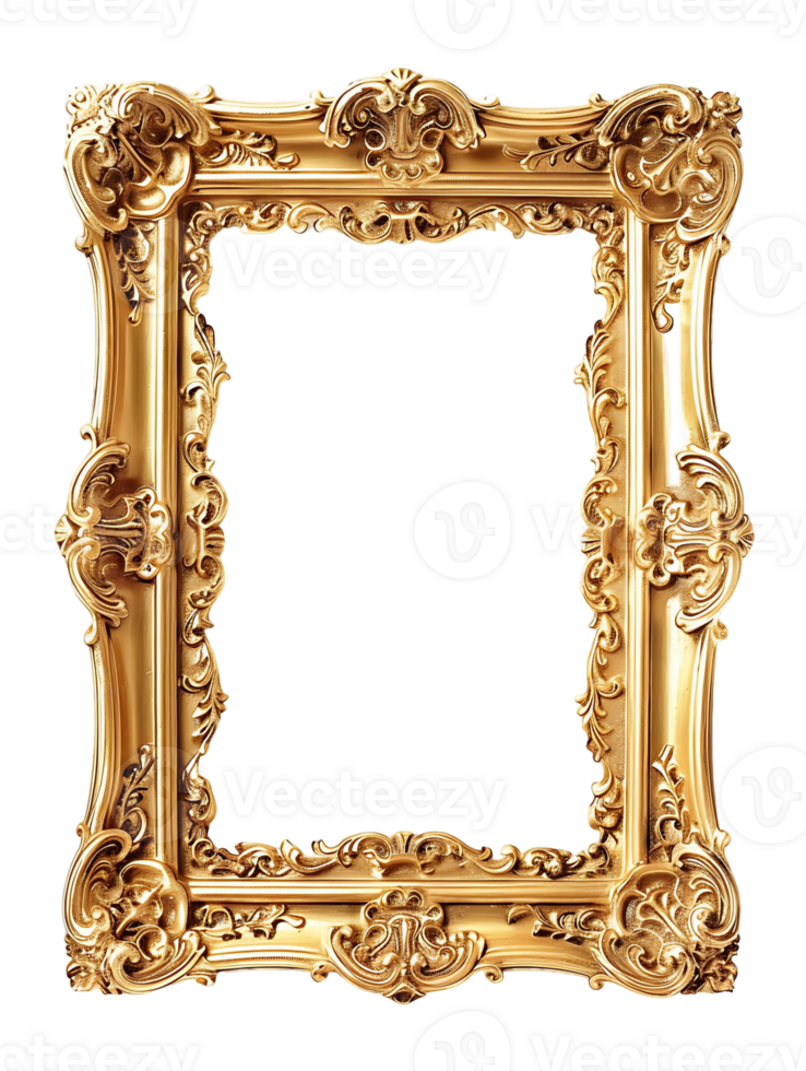 Transparent Background Vintage Golden Frame png