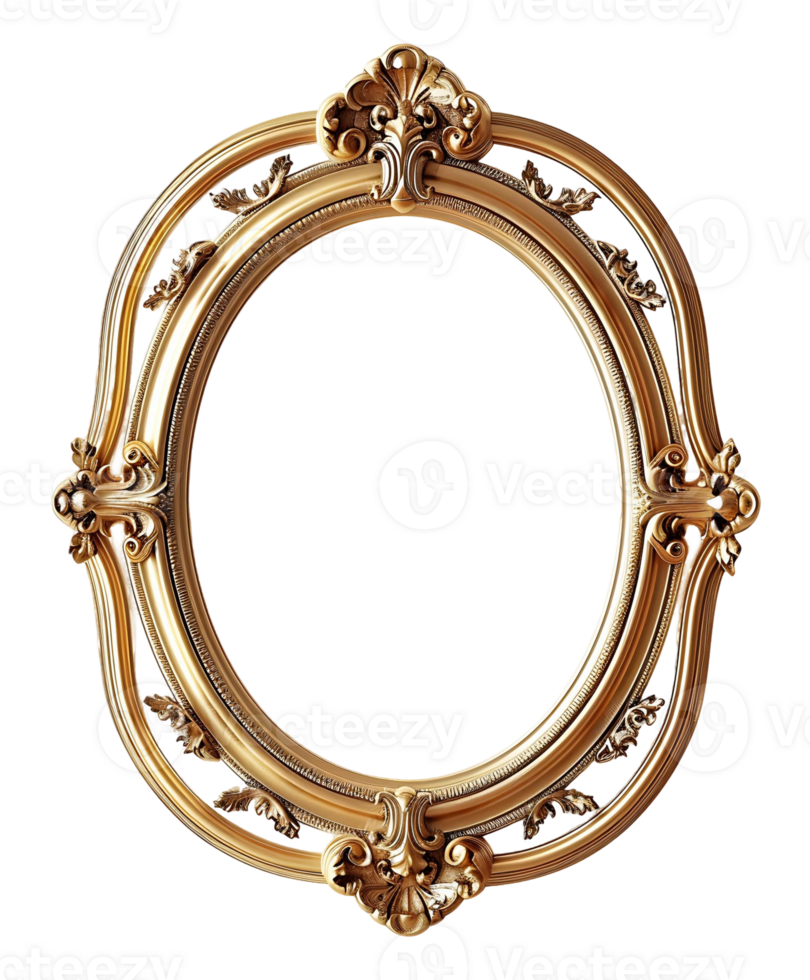 Elegant Oval Frame with Baroque Details png