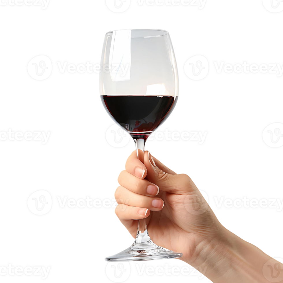 Realistic Female Hands Holding Red Wine on Transparent png