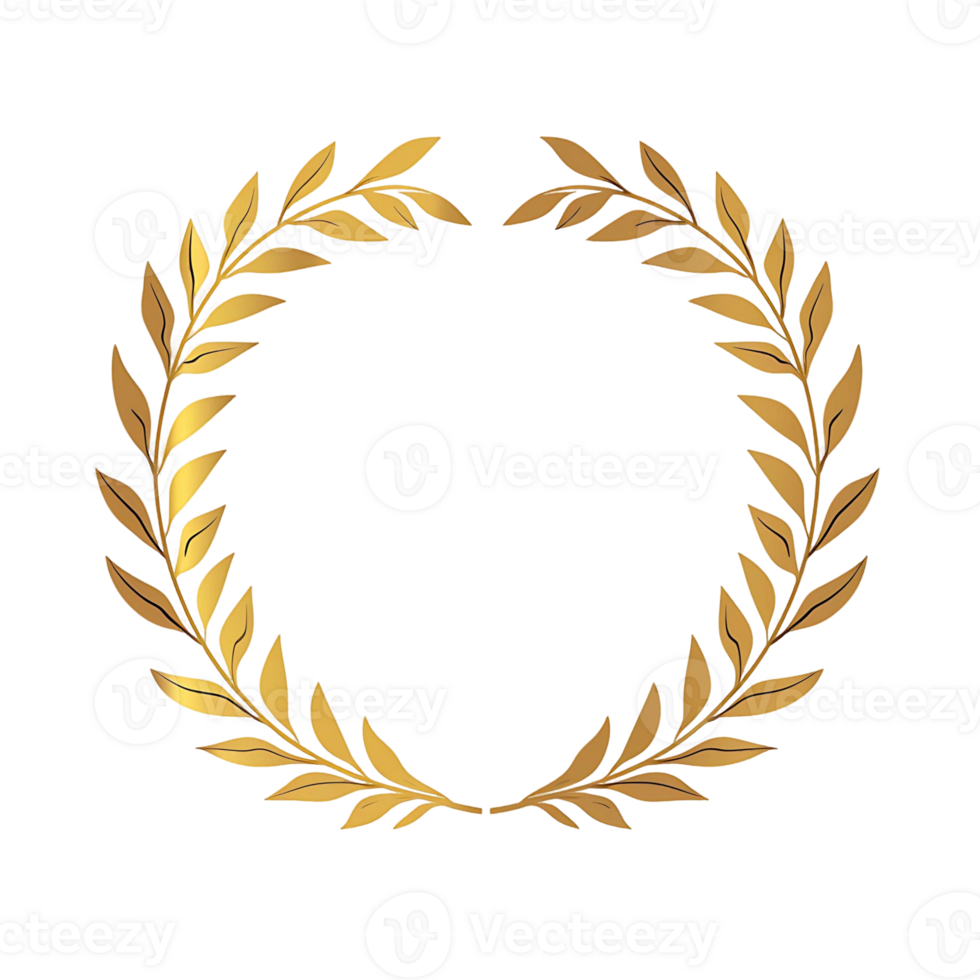 Winner Gold Wreath Icon Isolated on Transparent png