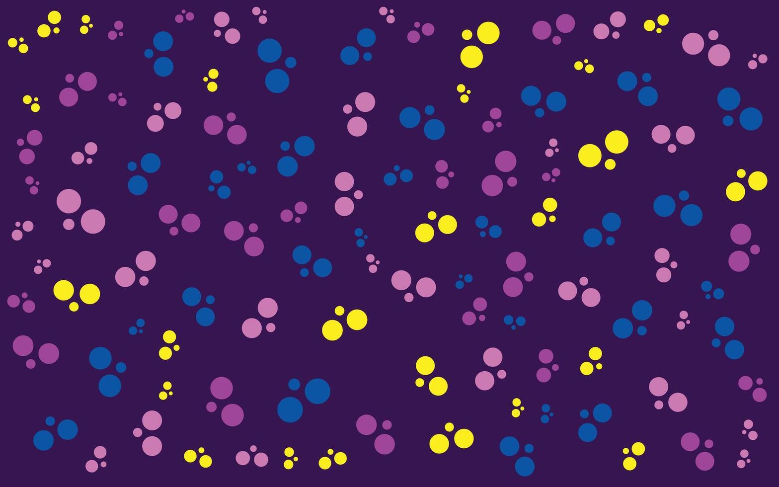 A purple background with yellow and blue dots vector