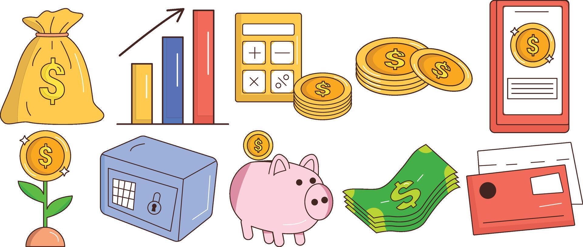 Collection Hand Drawn Finance vector