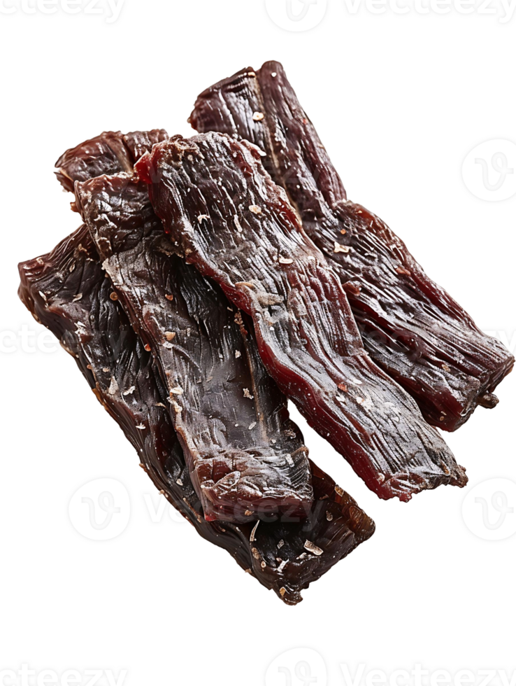 High Quality Beef Jerky Isolated on Transparent Background for Advertising png