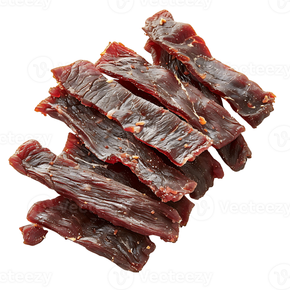 Beef Jerky Isolated on Transparent Background Ideal for Culinary Illustrations png