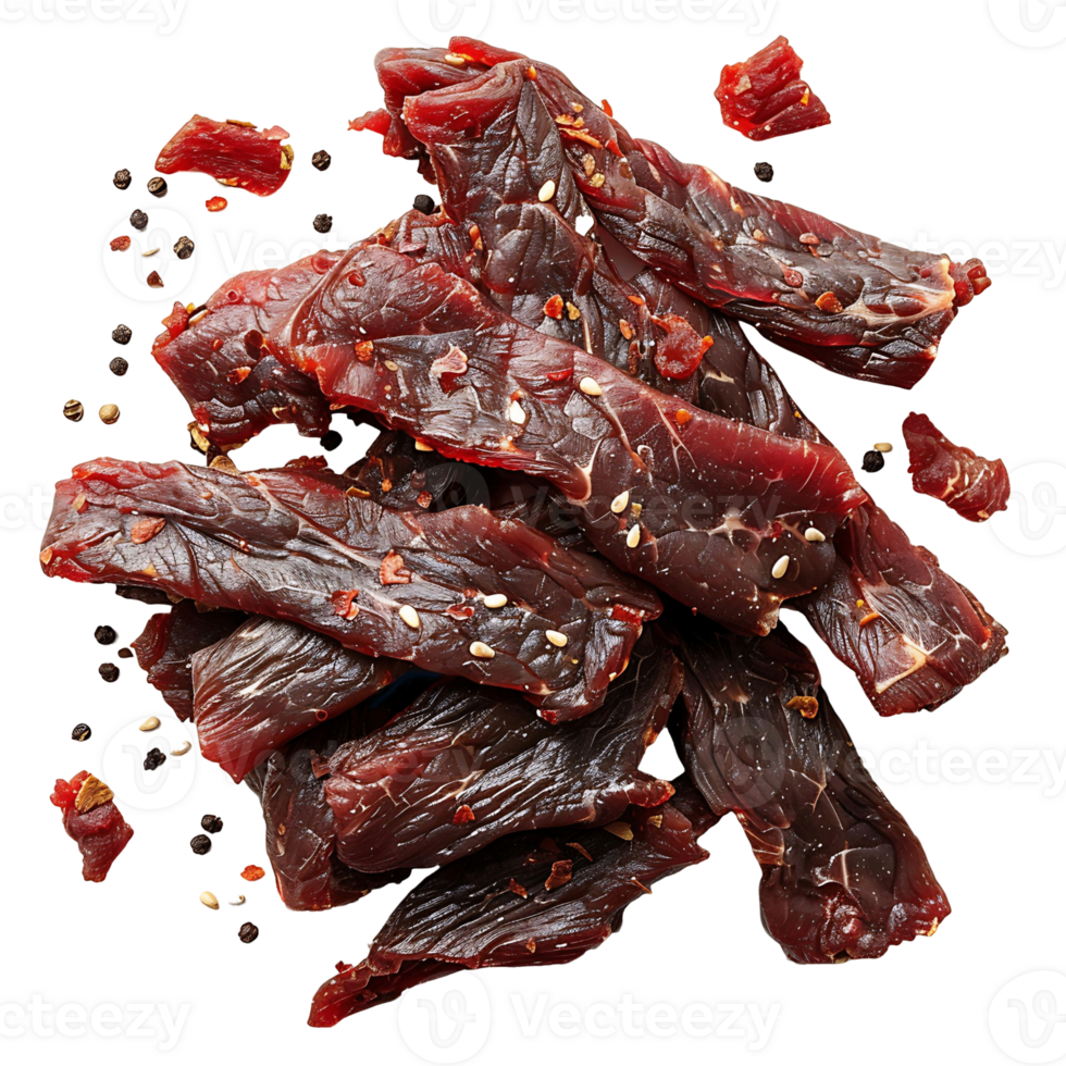 Detailed Beef Jerky Isolated on Transparent Background for Creative Food Projects png