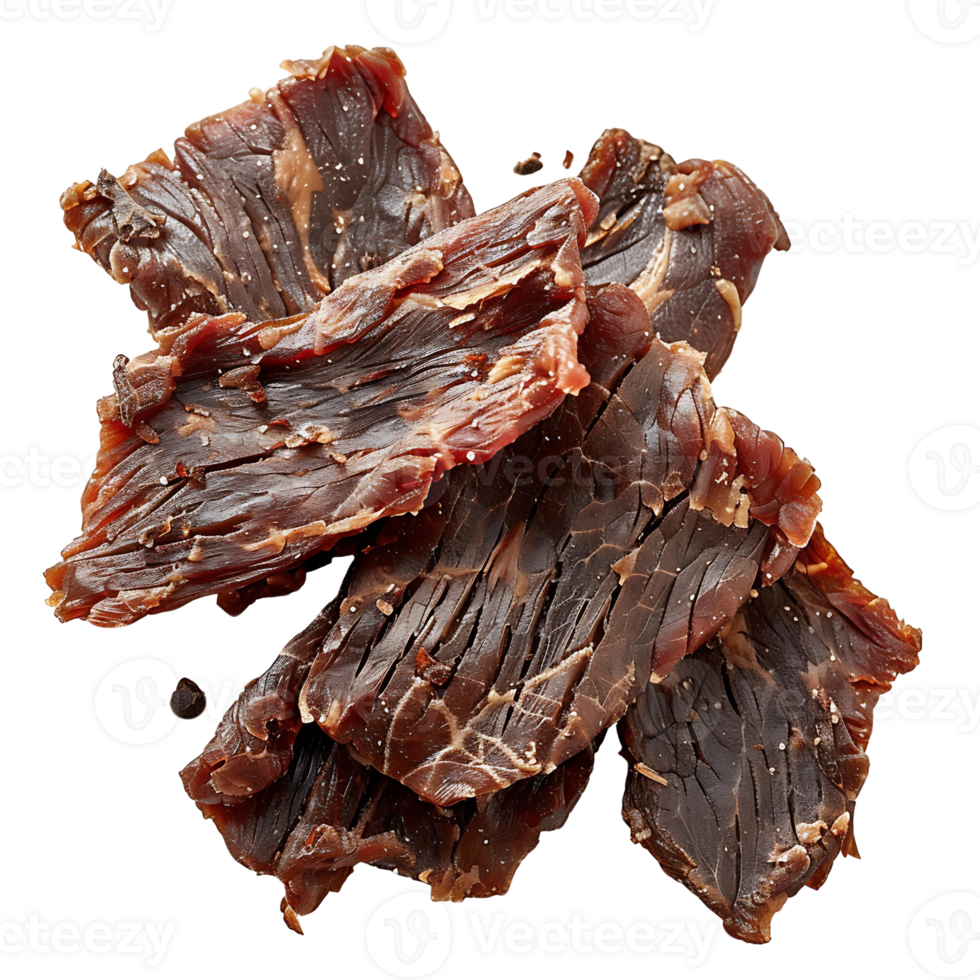 Premium Beef Jerky Isolated on Transparent Background for Graphic Design png
