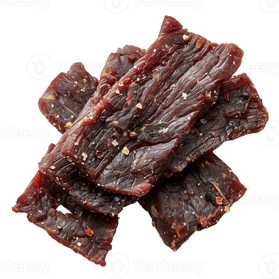 Beef Jerky Isolated on Transparent Background Perfect for Recipe Blogs png