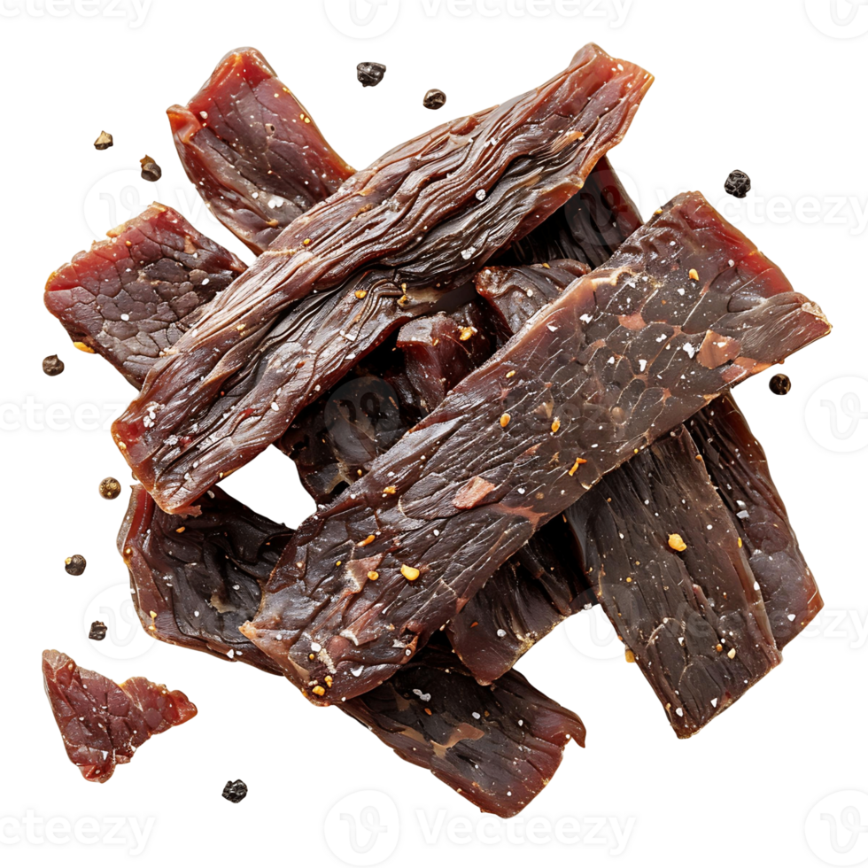 Beef Jerky Isolated on Transparent Background Ready for Use in Marketing Materials png