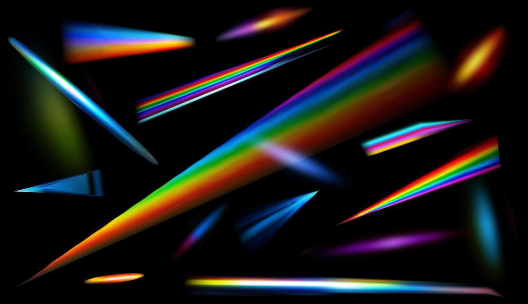 a set of photo effects, rainbow refraction, prism, glare of the sun and light vector