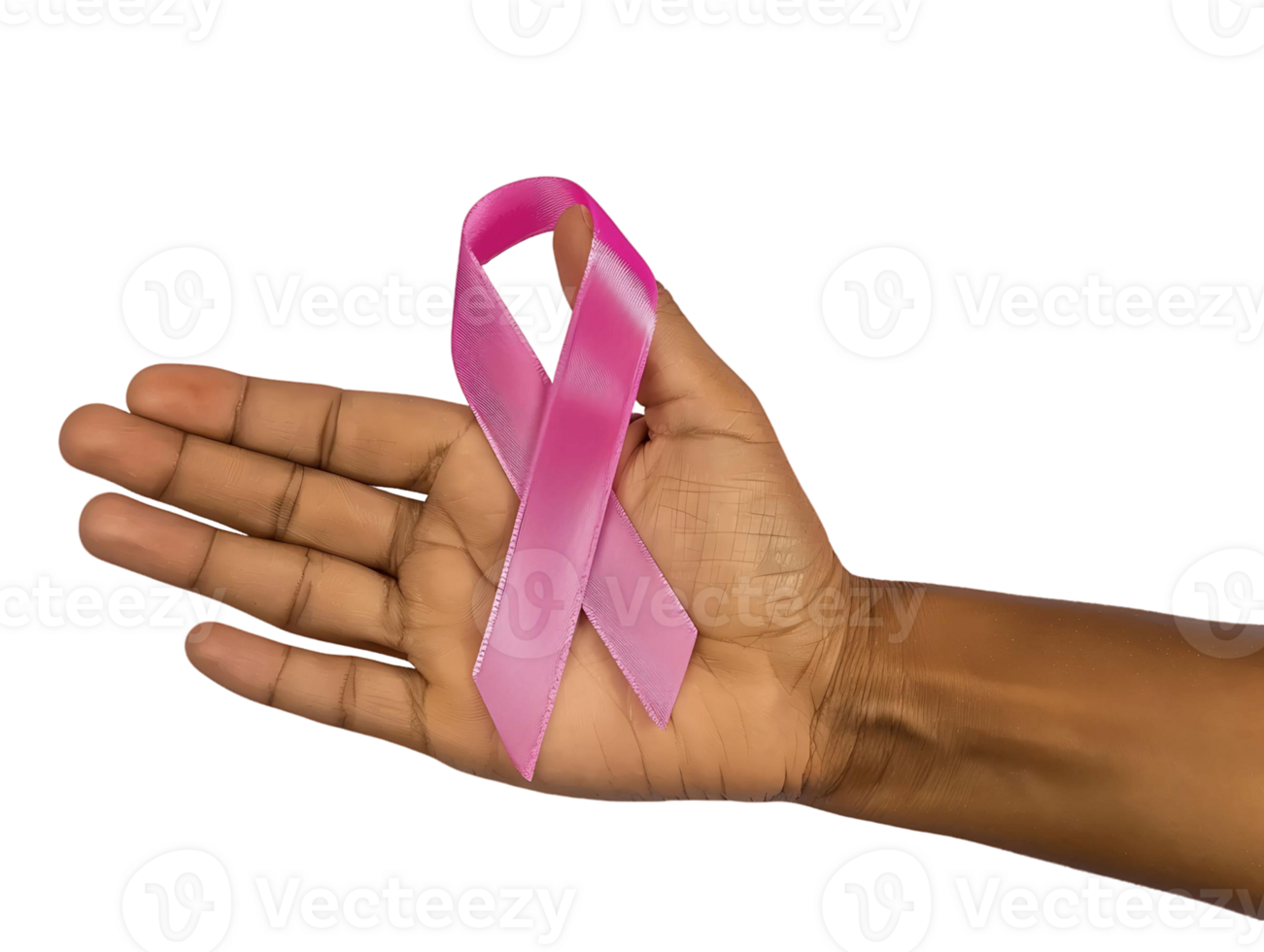 High Quality Woman Hand with Pink Ribbon Isolated png