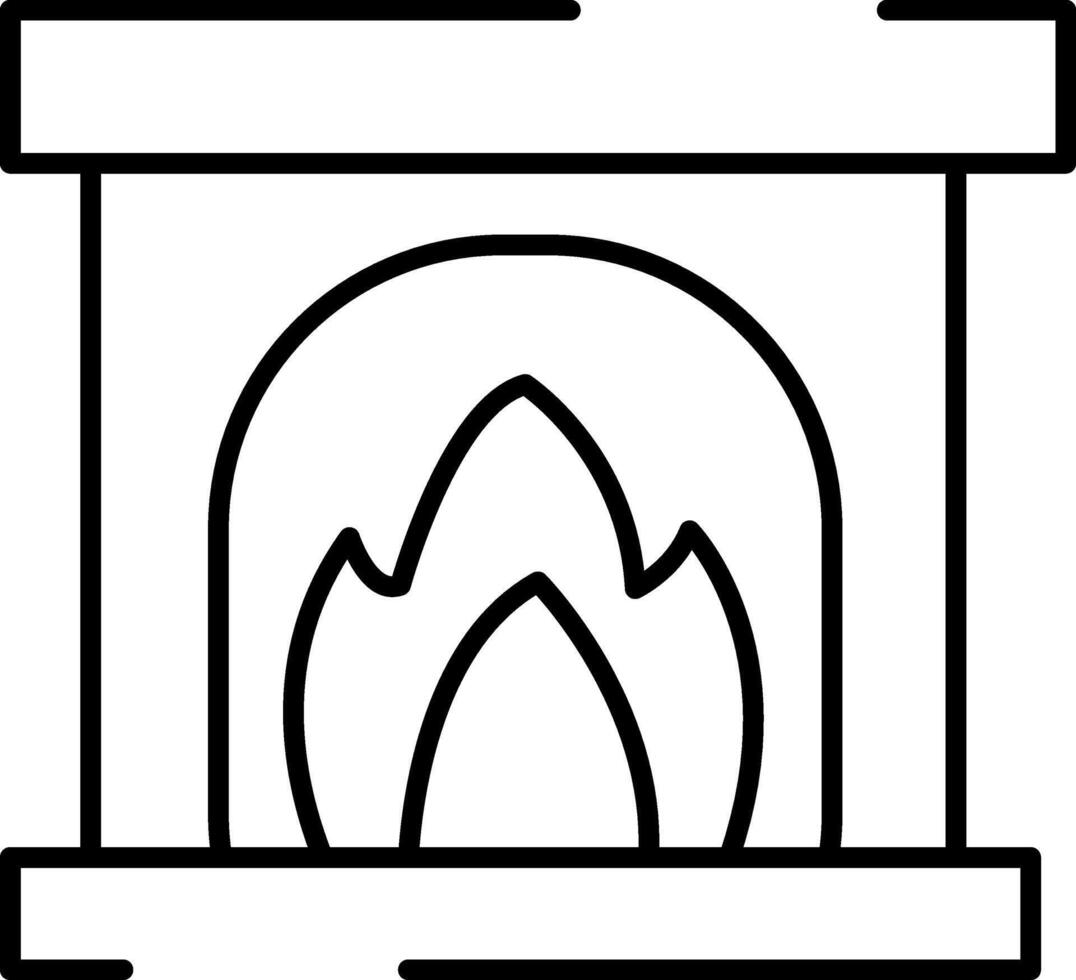 Rounded Editable stroke Fireplace Icon vector