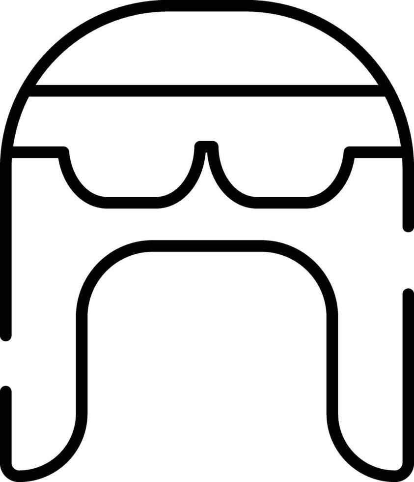 Rounded Editable stroke Earflap Hat Icon vector