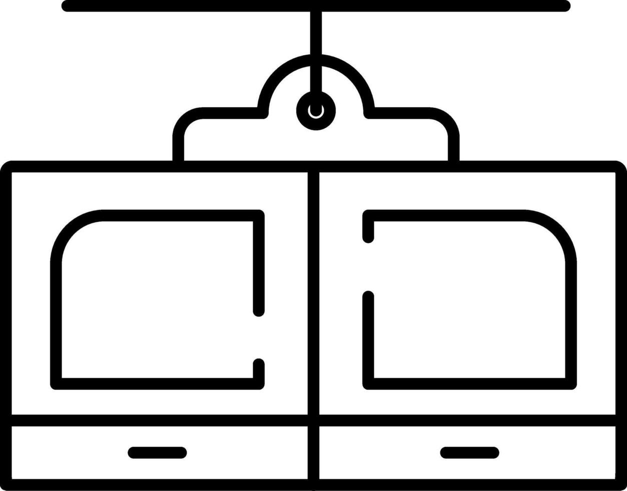 Rounded Editable stroke Ski Lift Icon vector