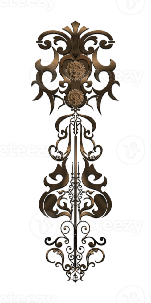 Golden Ornate baroque Style Design png