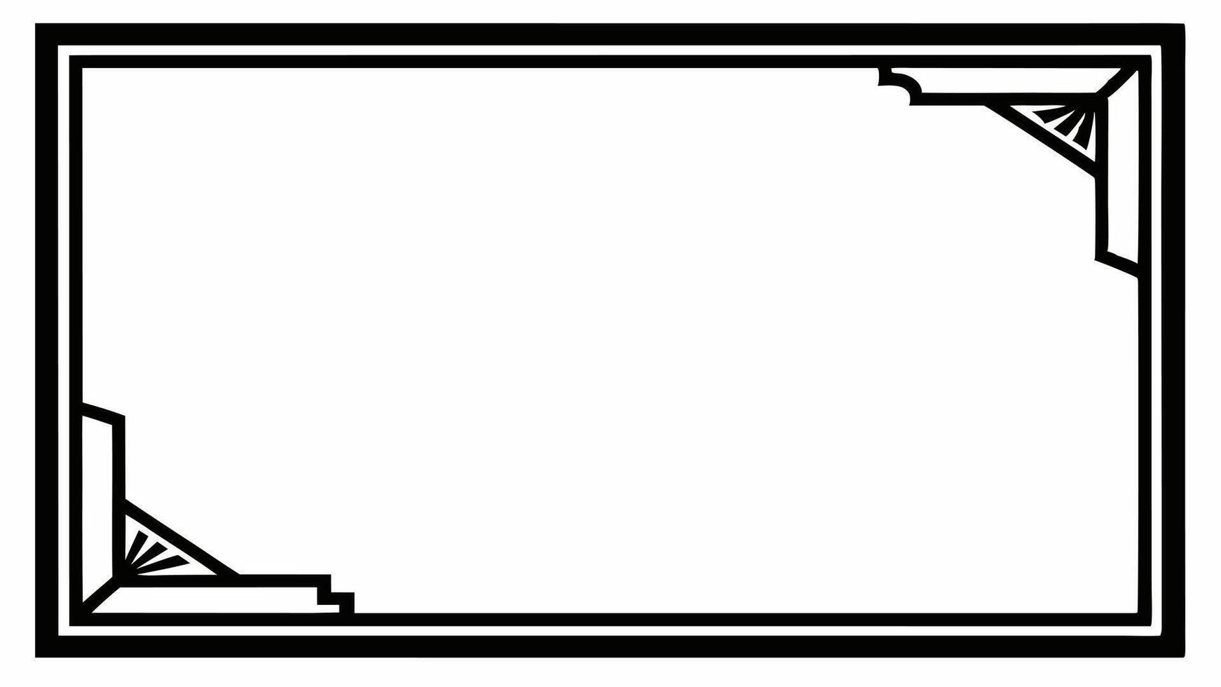 a black and white square frame with a decorative border vector