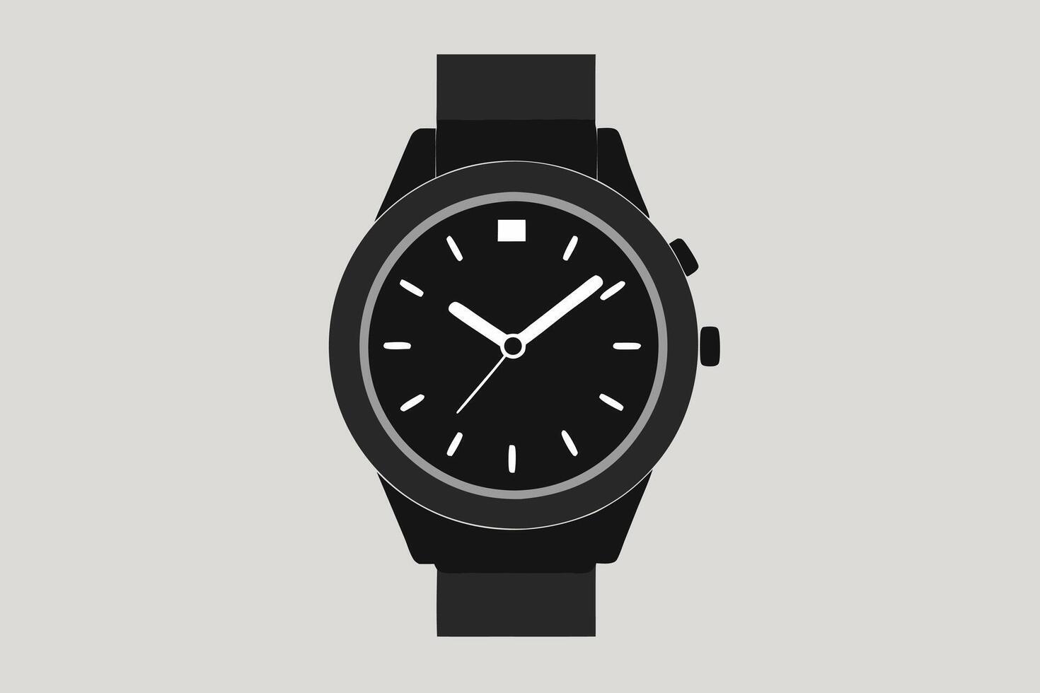 Full Yellow Wrist Watch Design illustration isolated on a white background. vector
