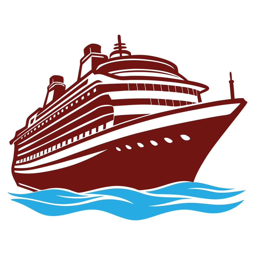 Cruise Ship silhouette vector