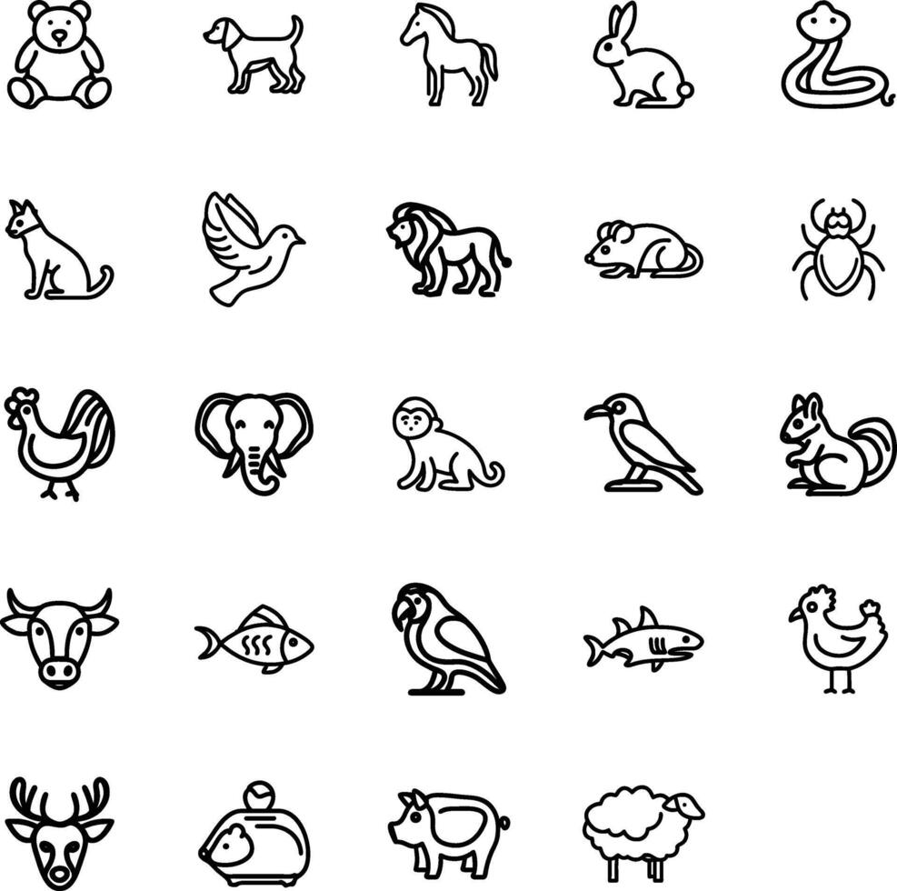 Vibrant Animals Set vector