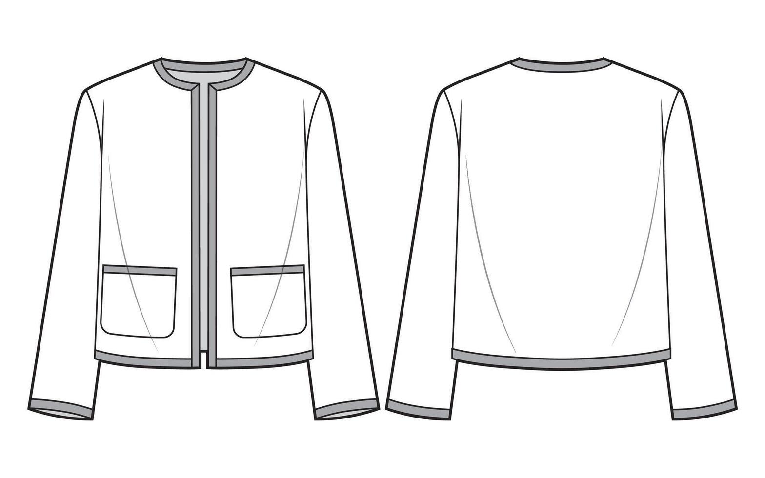 Woman jacket without a collar vector
