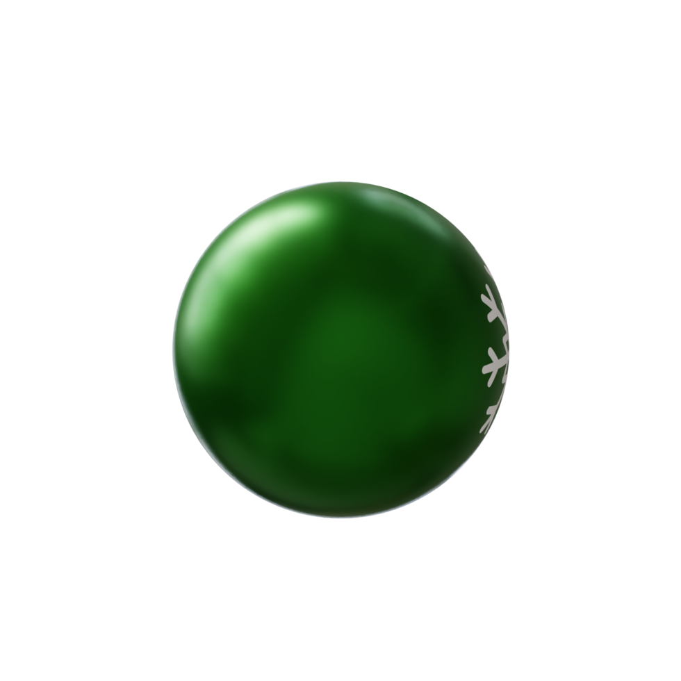 a green christmas ball with a snowflake png