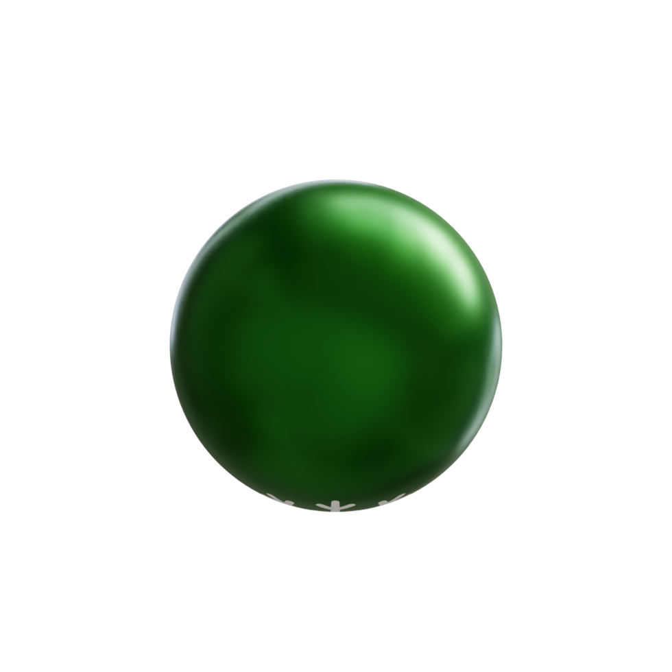 a green christmas ball with a snowflake png