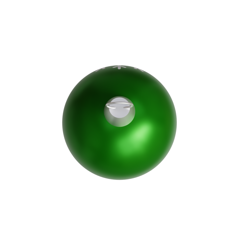 a green christmas ball with a snowflake png