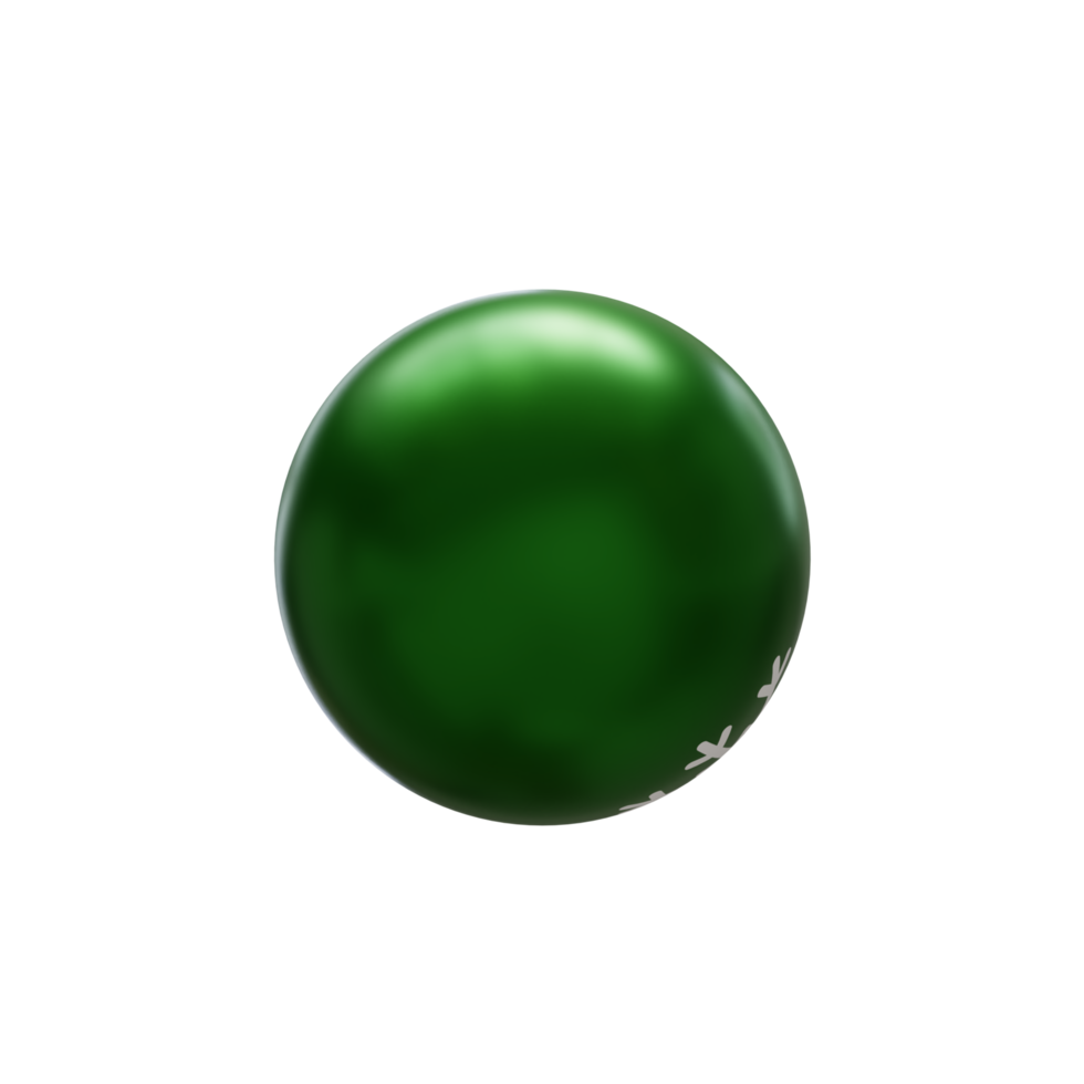 a green christmas ball with a snowflake png