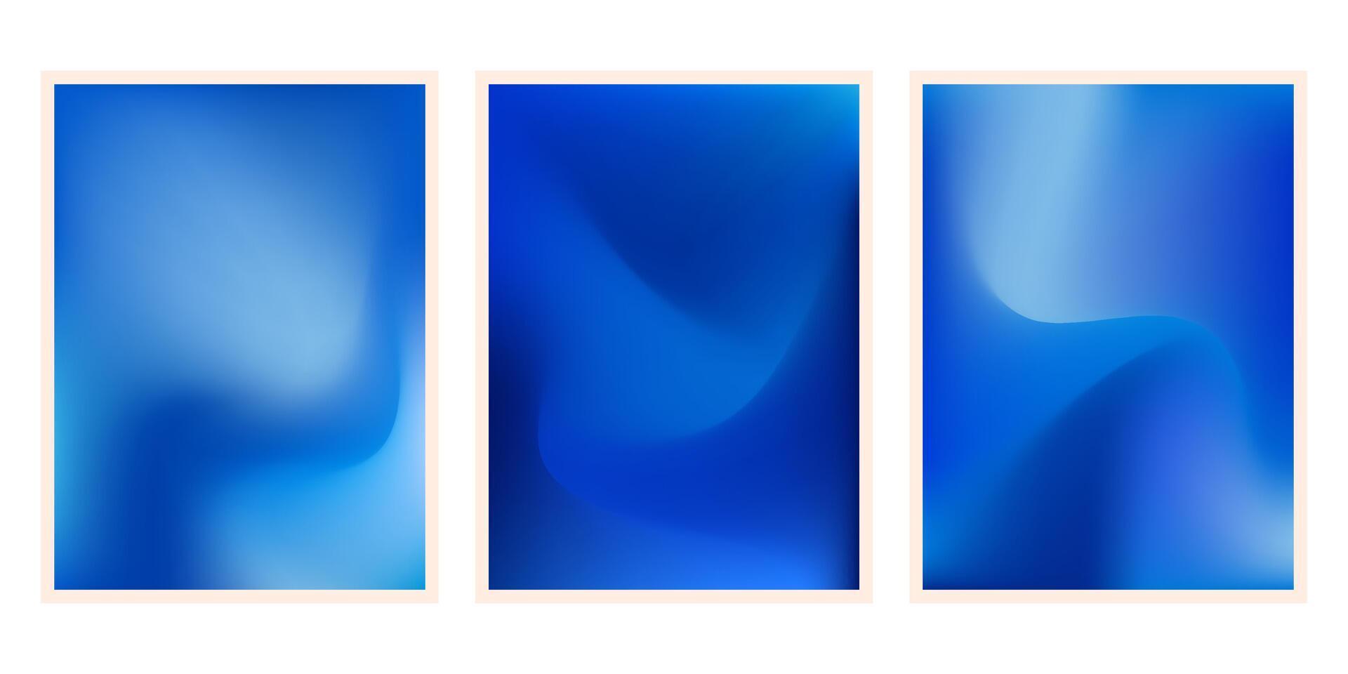Gradient wave fluid posters background. Minimal blue liquid blurred background for social media, brochure, flyer vector