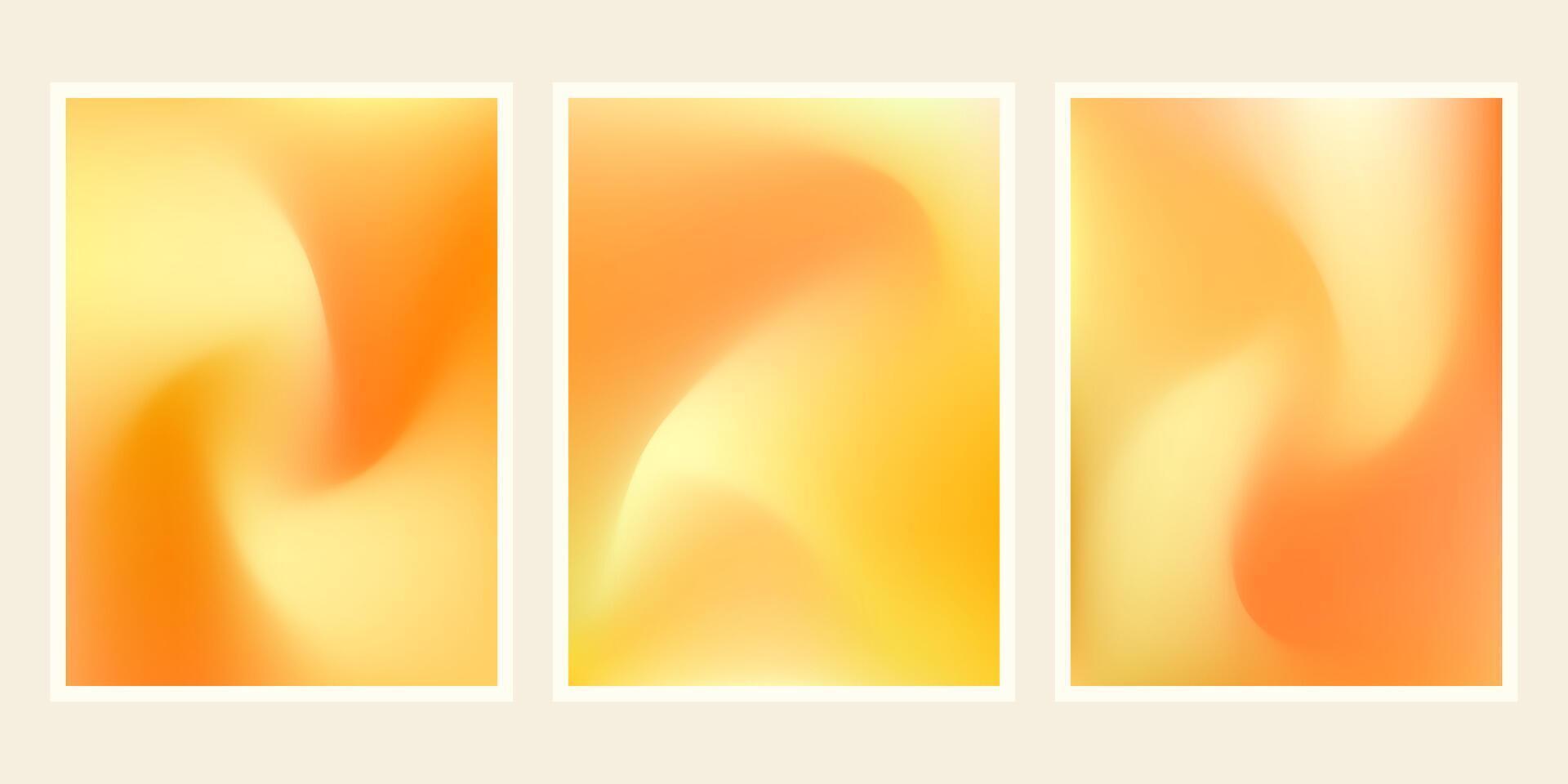 Gradient wave fluid posters background. Minimal yellow liquid blurred background for social media, brochure, flyer vector