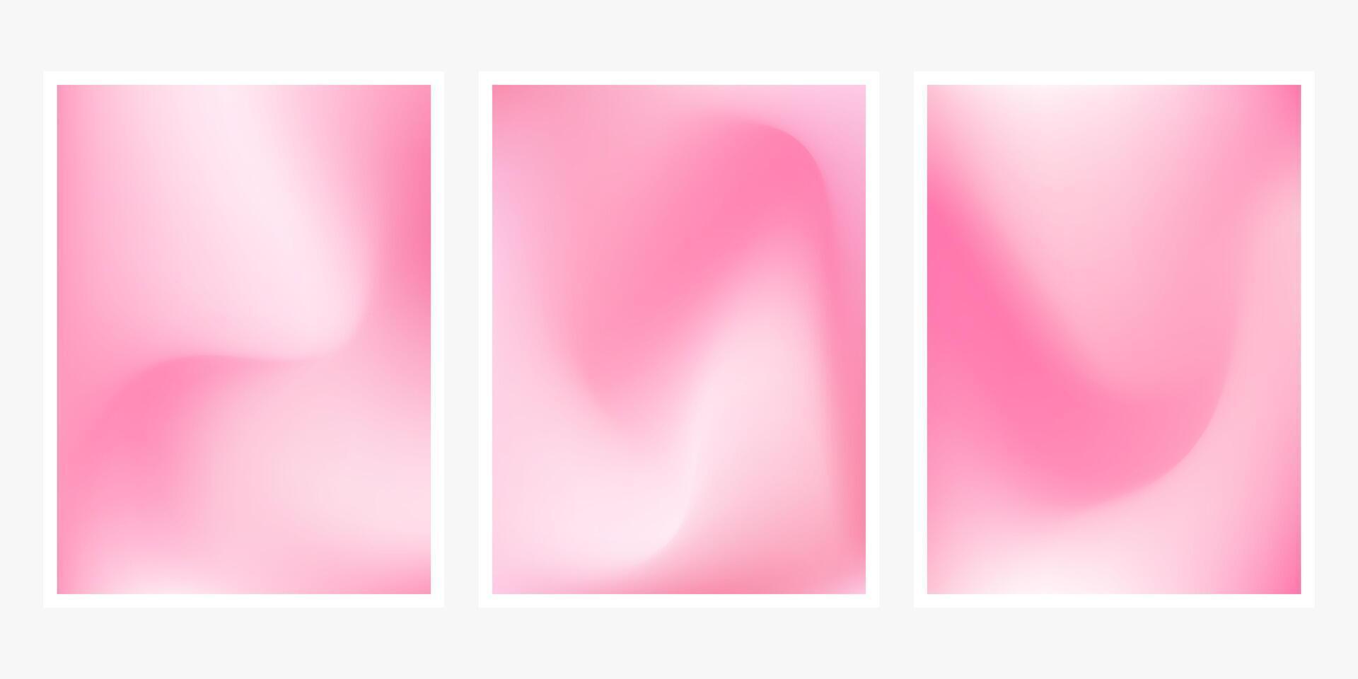 Gradient wave fluid posters background. Minimal pink liquid blurred background for social media, brochure, flyer vector
