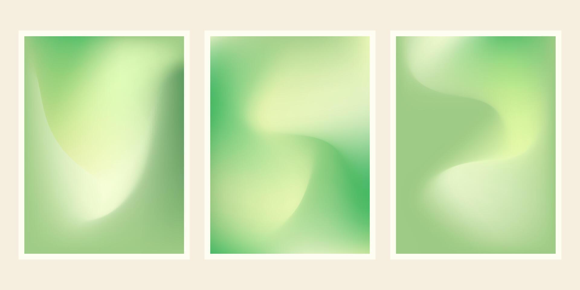 Gradient wave fluid posters background. Minimal green liquid blurred background for social media, brochure, flyer vector