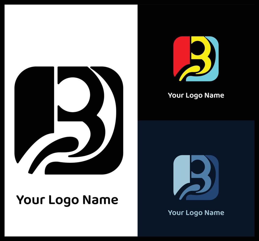 B letter logo with dynamic abstract design vector