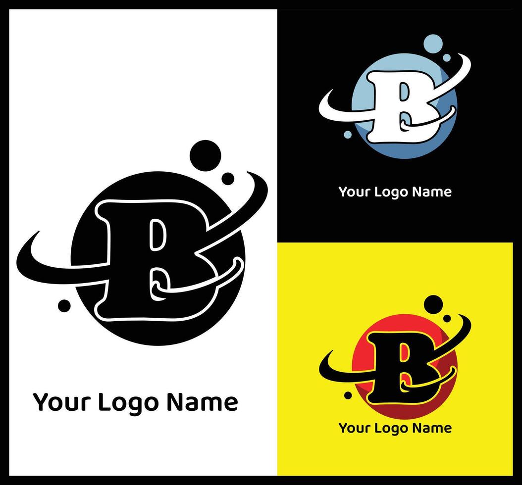Innovative Logo with B Letter and Planet Orbit Design vector