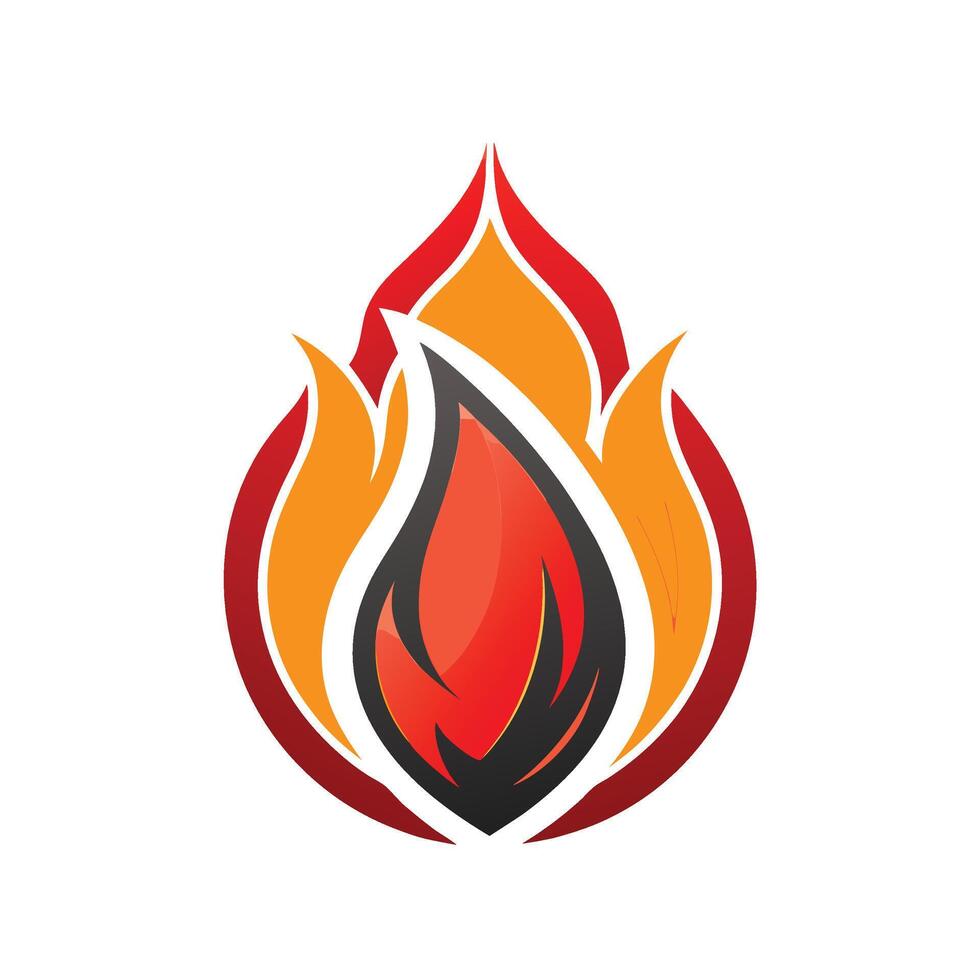 Fire flame mascot logo icon design illustration isolated against white background vector
