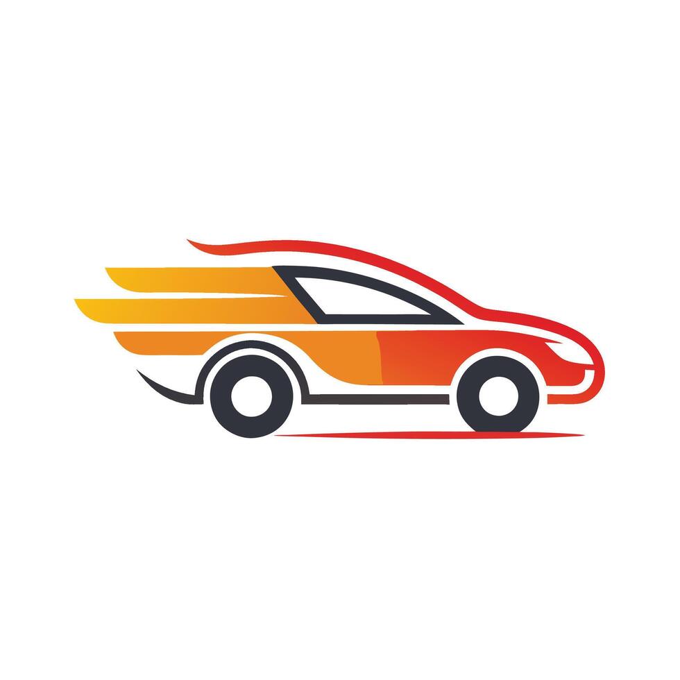 Sports car logo template auto car icon color elegant design isolated on white background vector