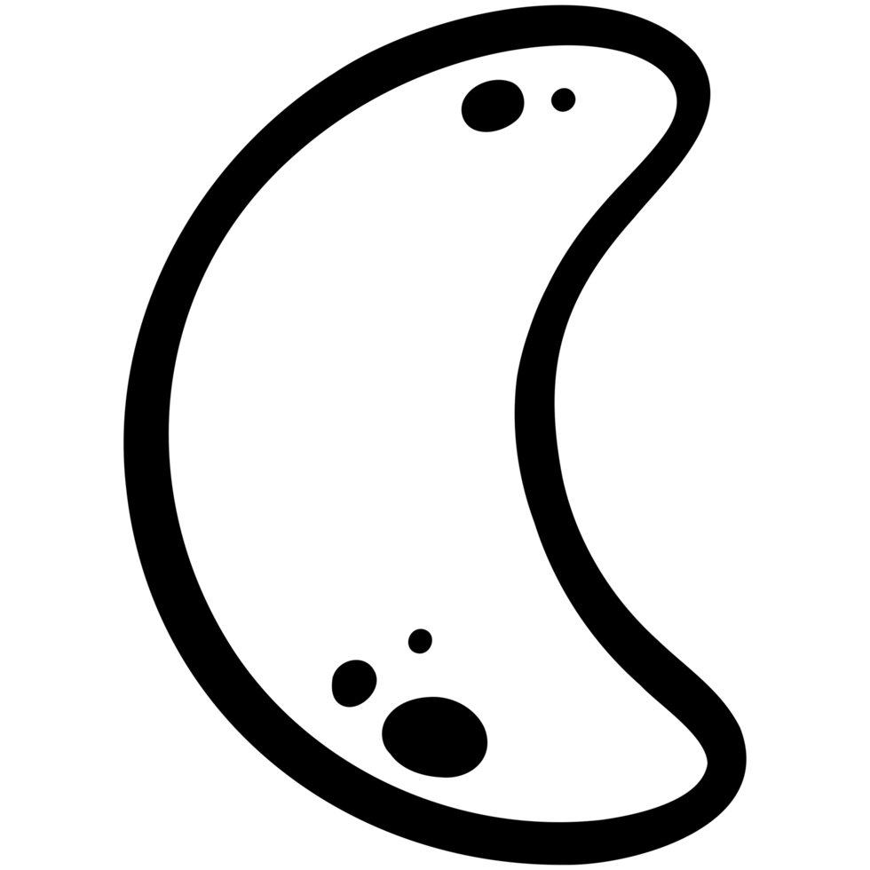 Black moon doodle png