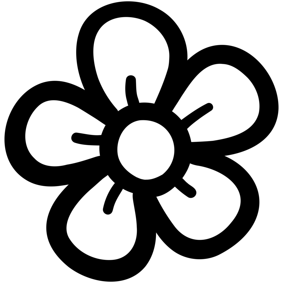 Pretty flower doodle png