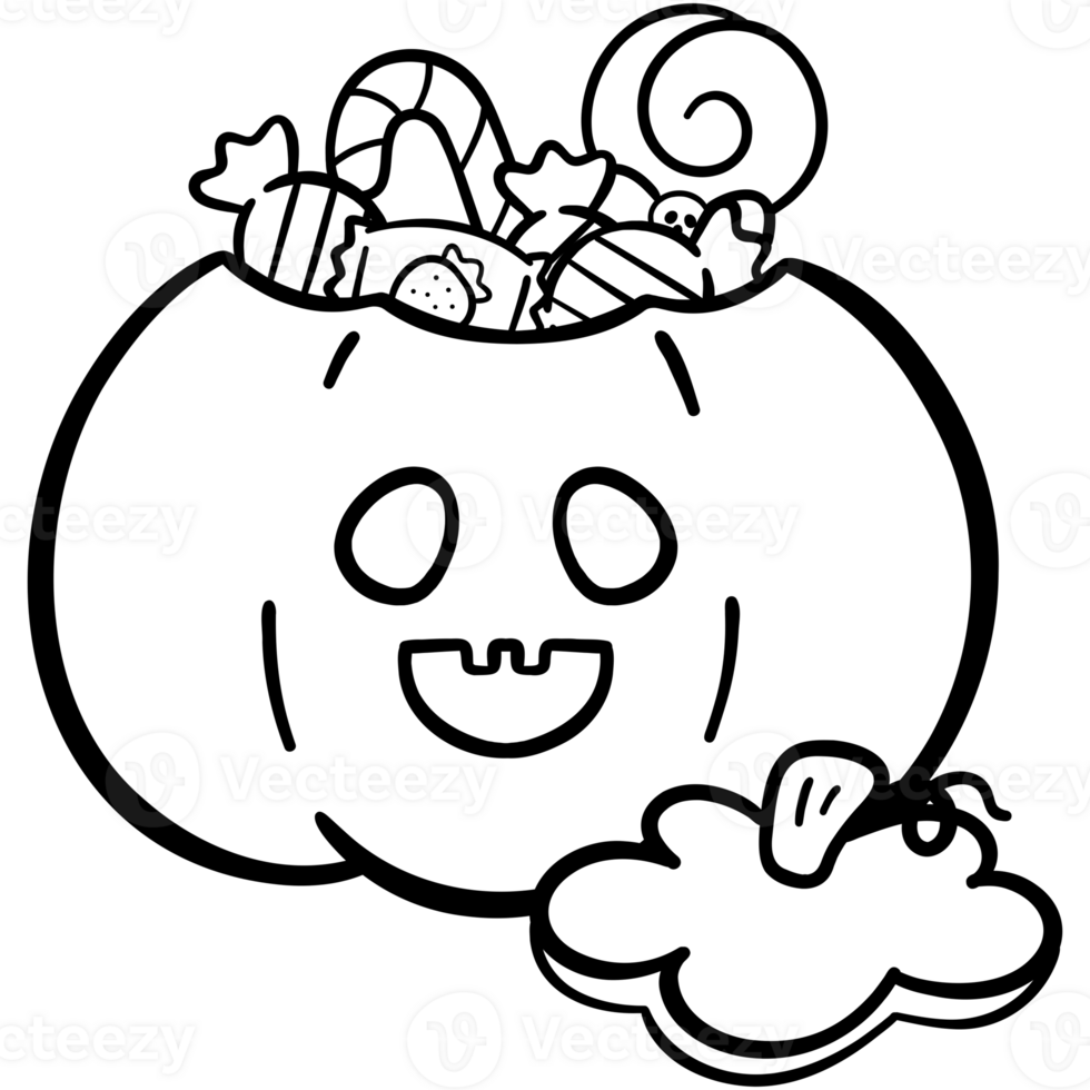 Candy pumpkin basket png