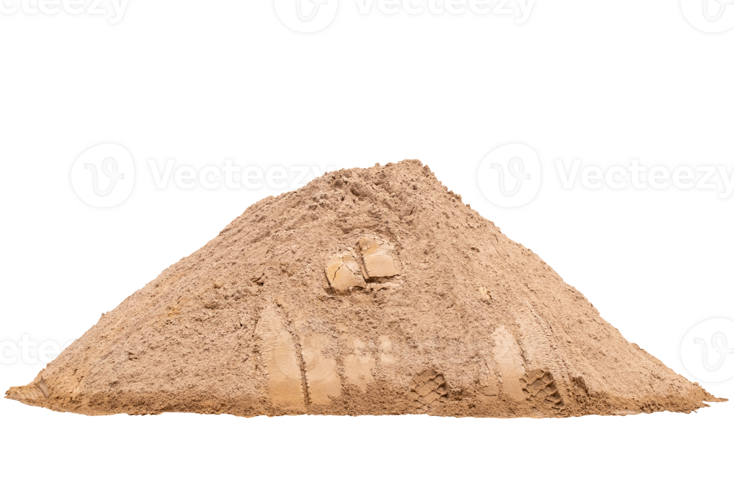 Pile of isolated sand. Pile of fine light yellow sand isolated on transparent background. File png