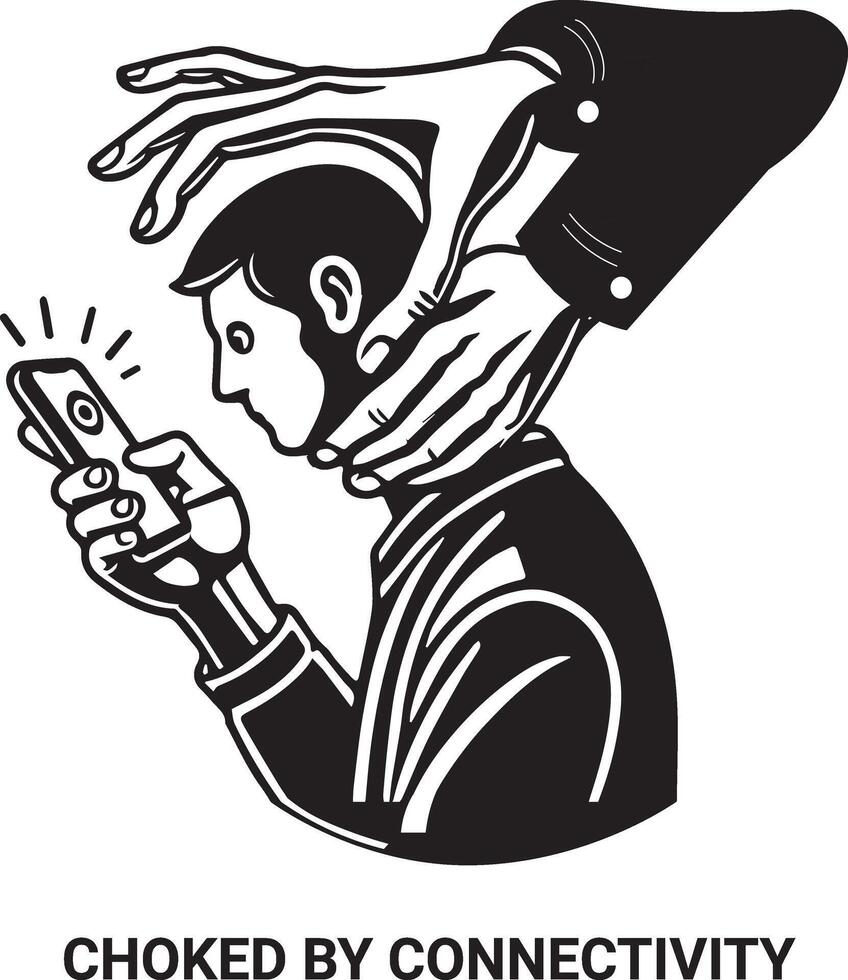 Digital Addiction illustrations motivational illustration mobile attraction vector