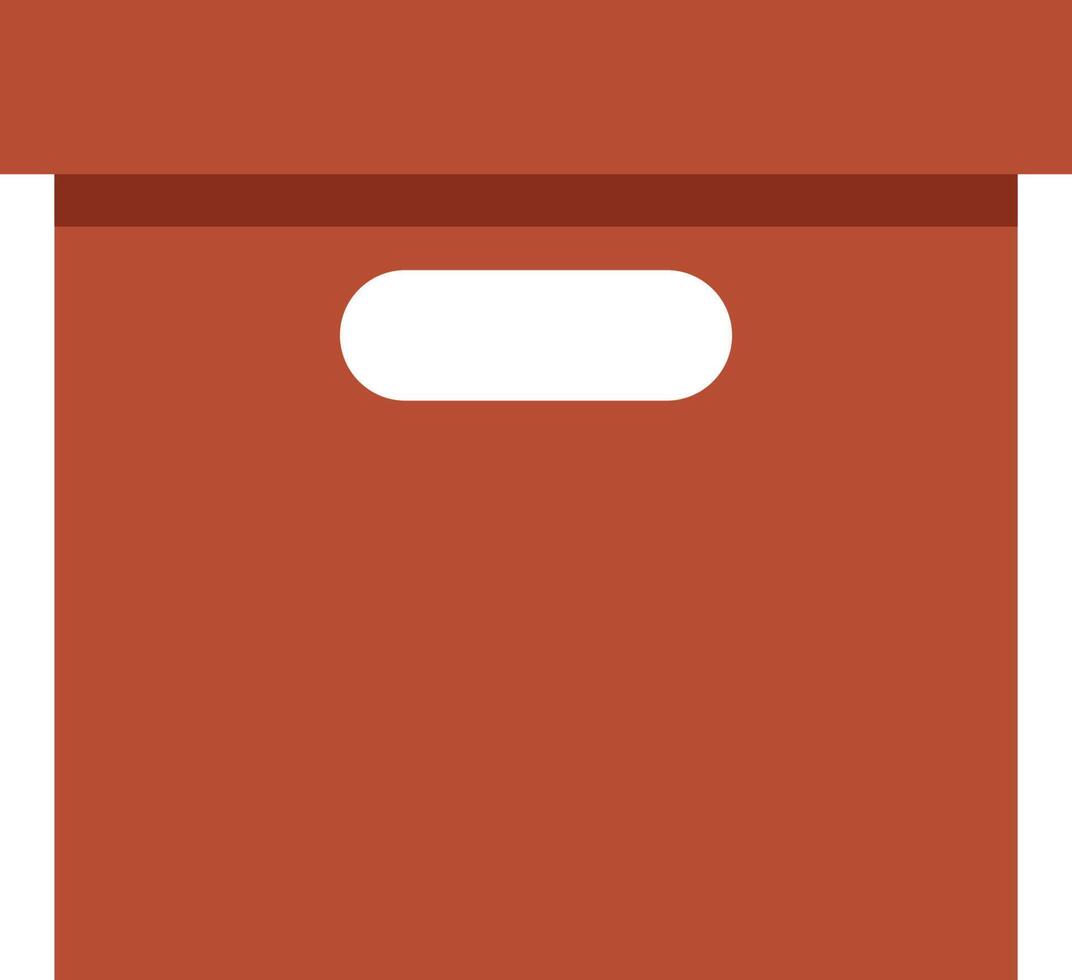 A red box with a white handle vector